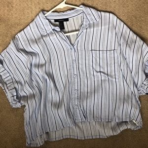 Blue striped button up